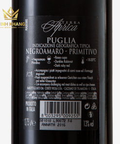 Rượu Vang Ý Negroamaro Primitivo Puglia Terra Aprica