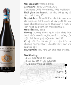 Rượu vang đỏ Valpolicella Ripasso Superiore xuất xứ từ Italia – Hội tụ tinh hoa của vang Ý