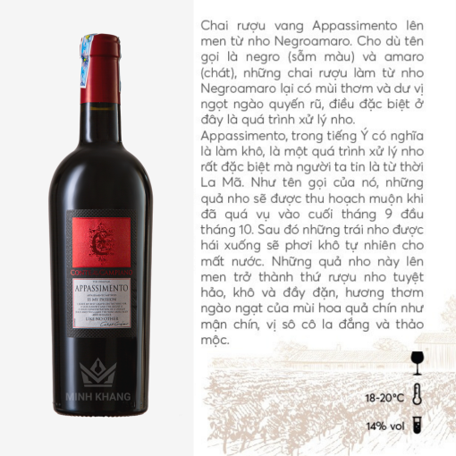 Rươu vang Appassimento Negroamaro Passito Salento