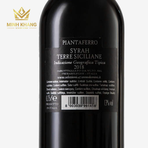 Rượu vang Ý Syrah Igt Terre Siciliane 13% – Hương vị nồng nàn sắc xuân