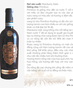 Rượu vang Ý Gianmarco Primitivo, chất vang mịn màng lan tỏa nồng nàn