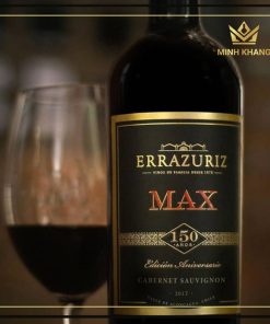 Rượu Errazuriz 150 Anos Edicion Aniversario Max Cabernet Sauvignon có màu đỏ ruby ​​tươi hòa hợp với sắc tím.